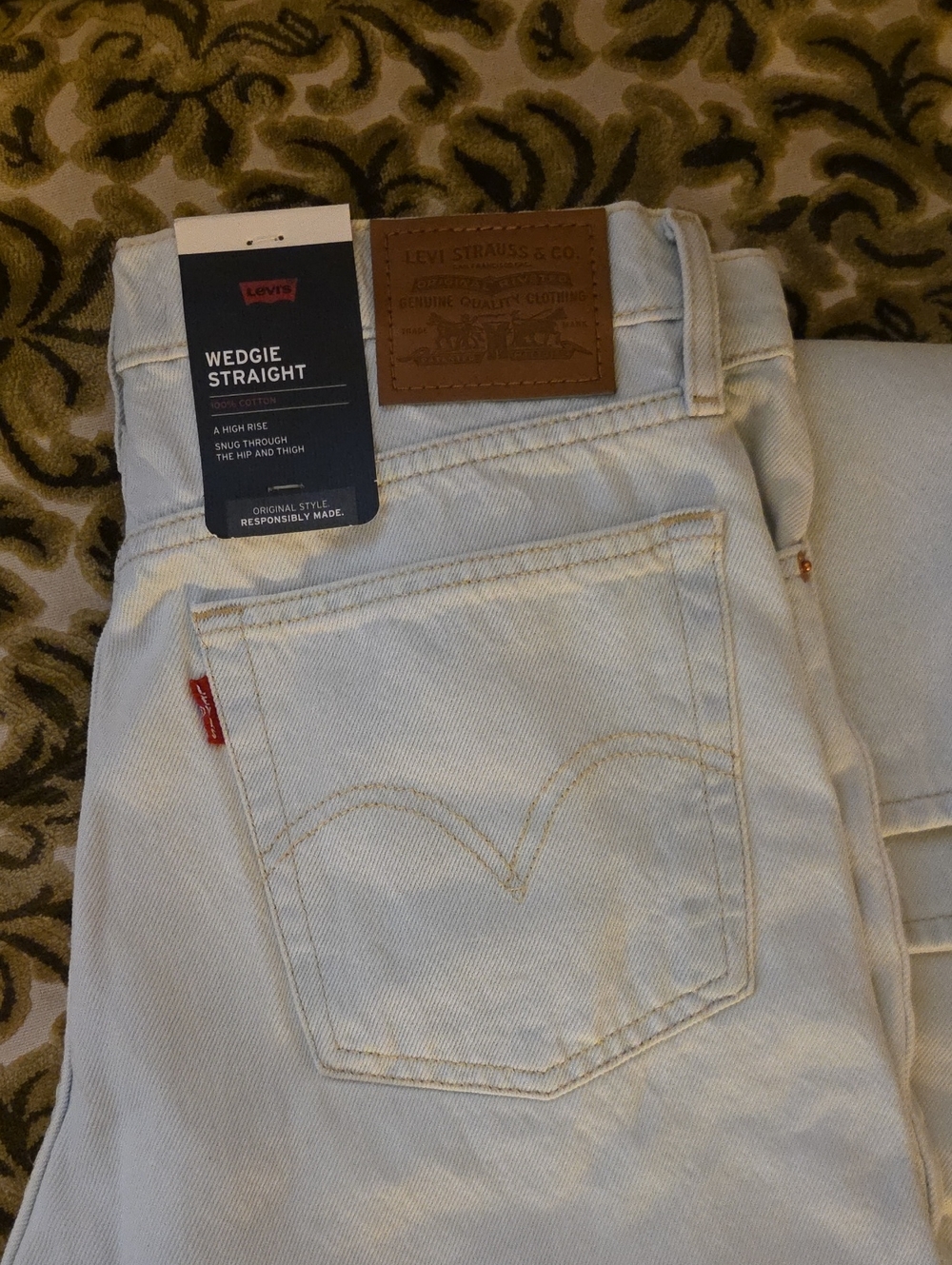 Levi's Light Blue Wedgie Straight Jeans With Button Fly